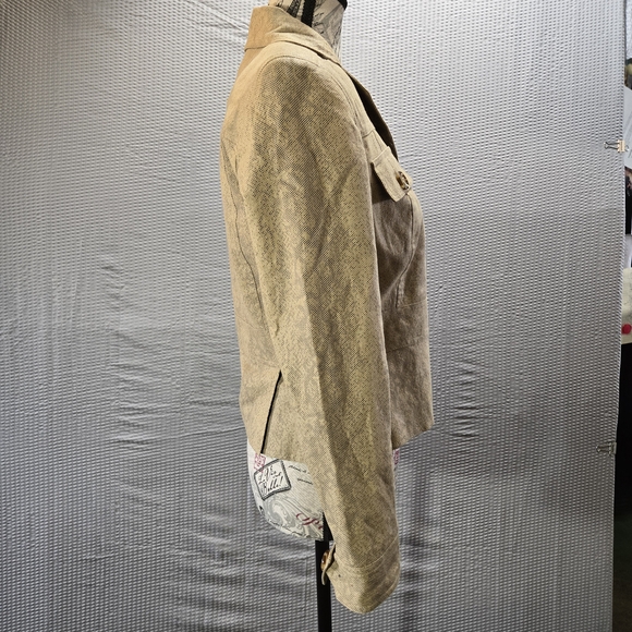 Worthington Linen Blend Reptile Print Women's Blazer with Button Accents - Picture 2 of 8